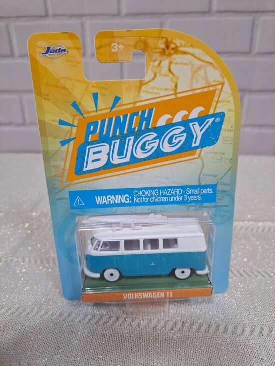 Jada Toys Other - Jada Punch Buggy Slug Bug Volkswagen T1 Microbus Teal & White Diecast Surfboard
